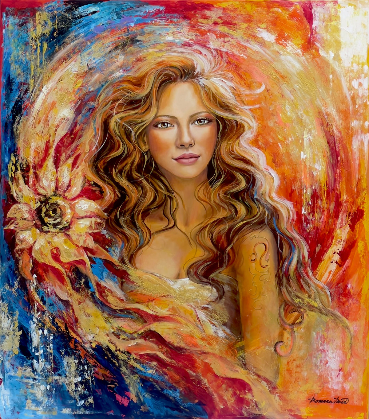 Reprodukce originálního obrazu ''Žena ve znamení Lva'' 50x60cm