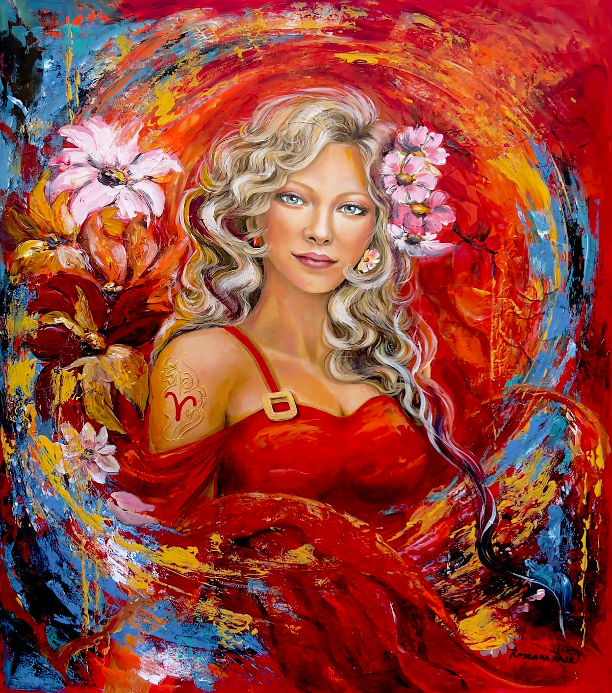 Reprodukce originálního obrazu ''Žena ve znamení Berana'' 50x60cm