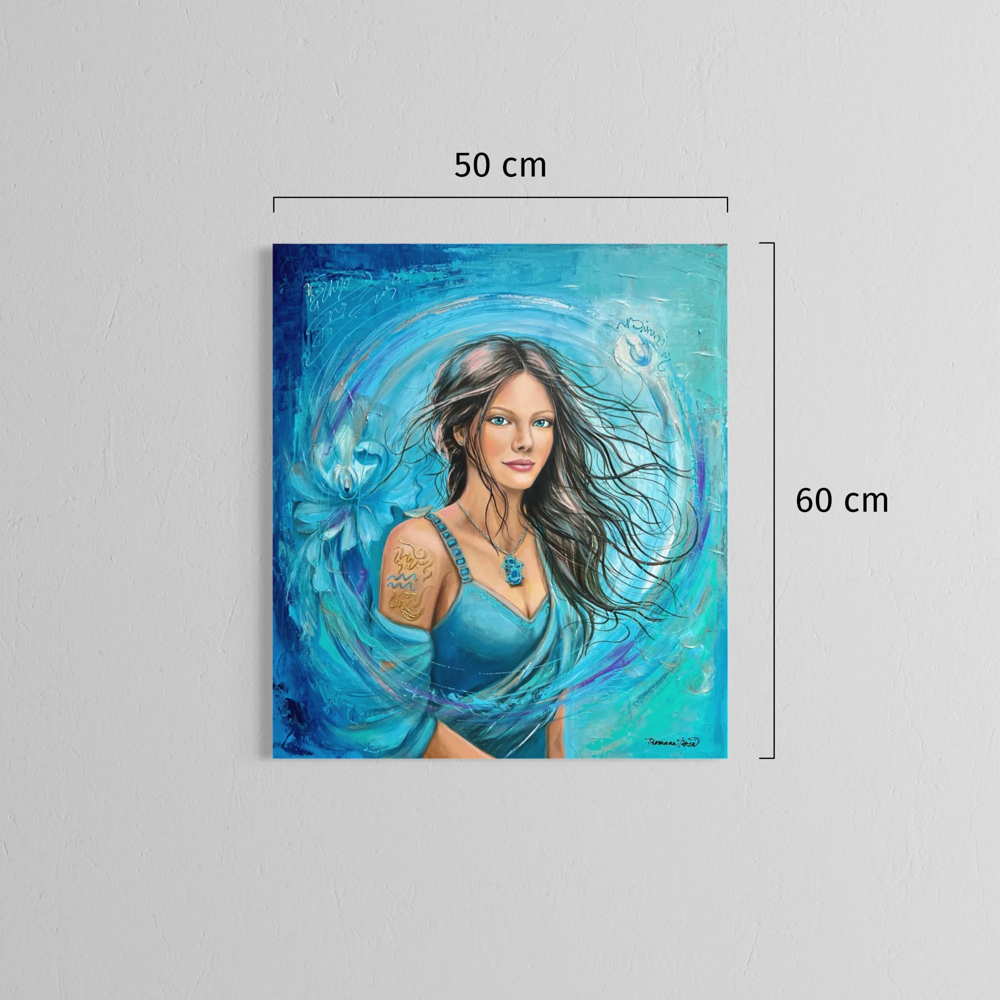 Reprodukce originálního obrazu - Žena ve znamení Vodnáře - 50x60cm