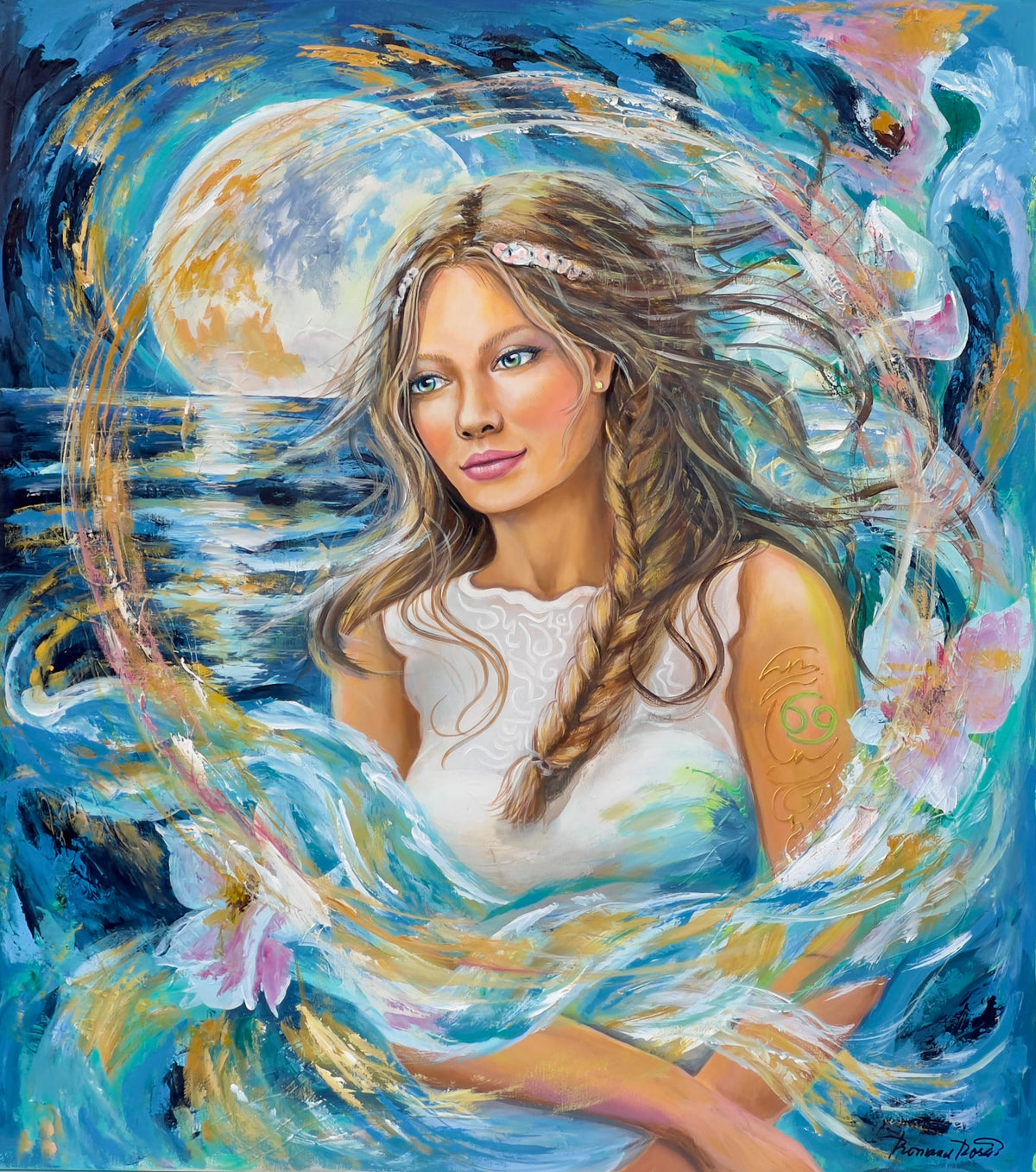 Reprodukce originálního obrazu ''Žena ve znamení Raka'' 50x60cm