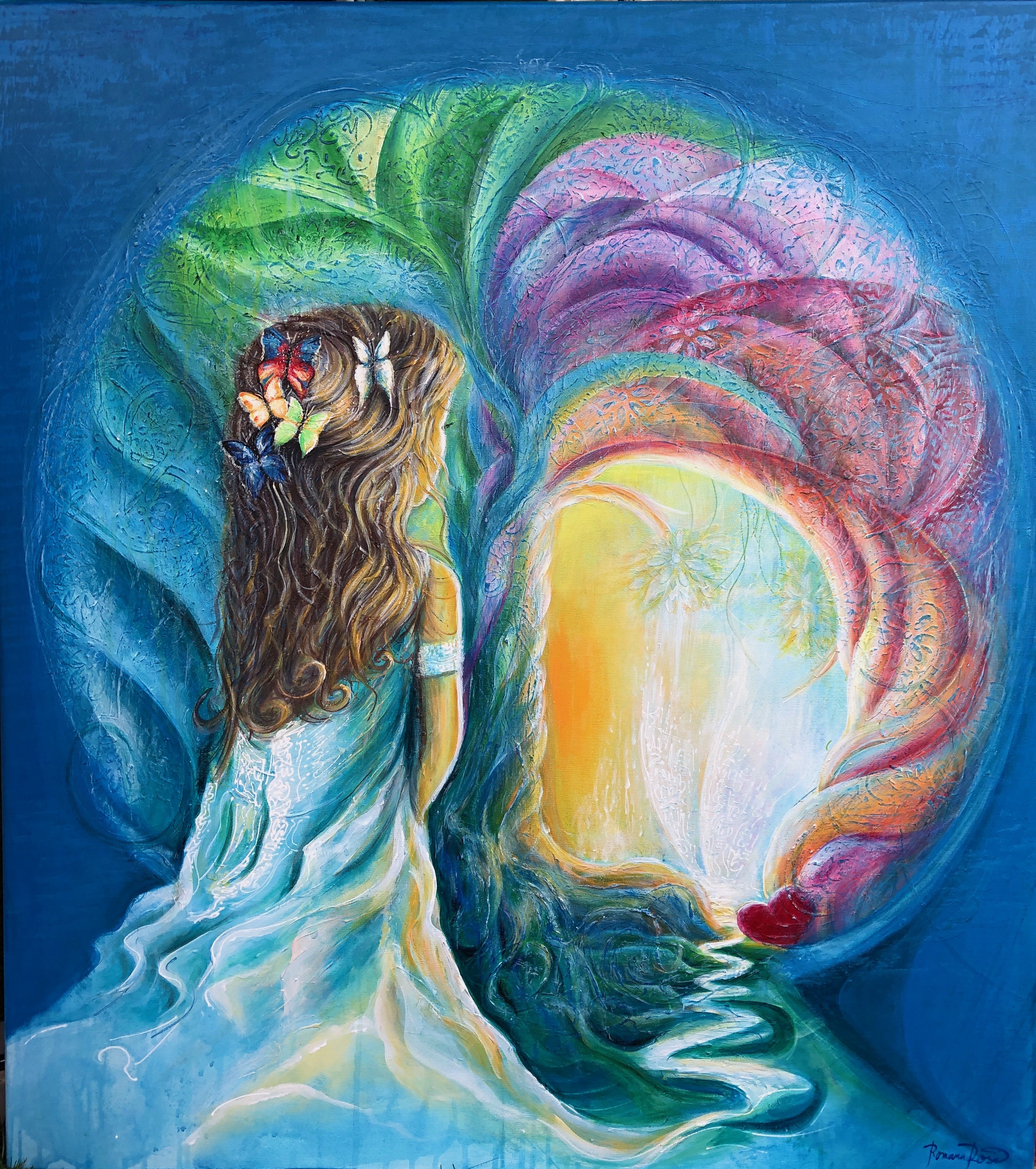 Originální ručně malovaný obraz ''Poznám sebe'' 80x90cm