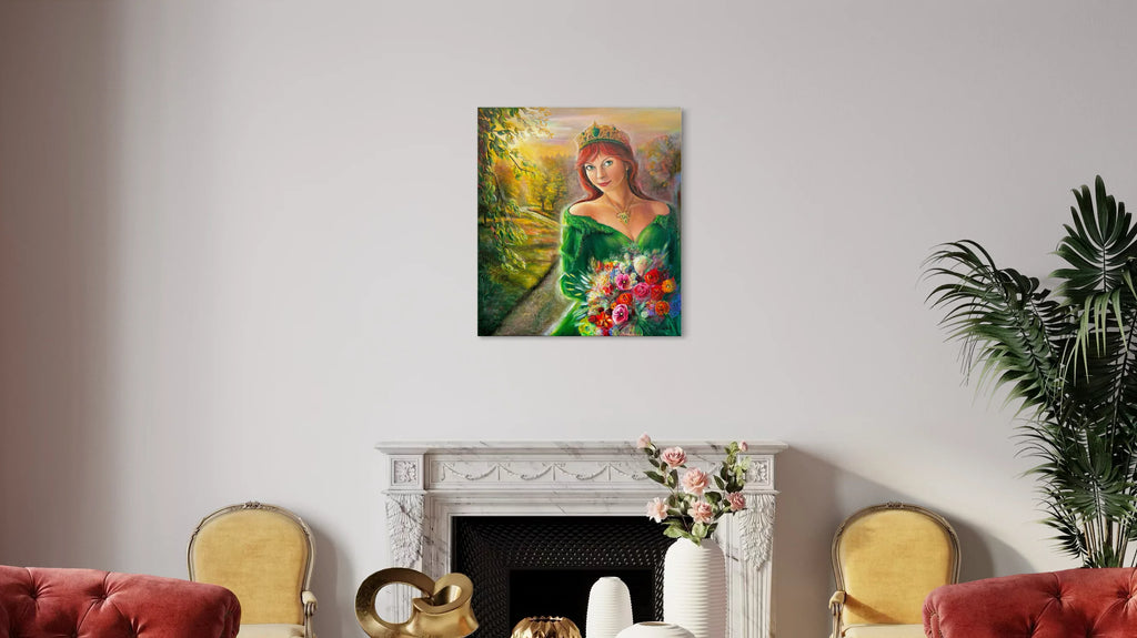 Ručně malovaný originální obraz Lesní Královna 80x90 cm