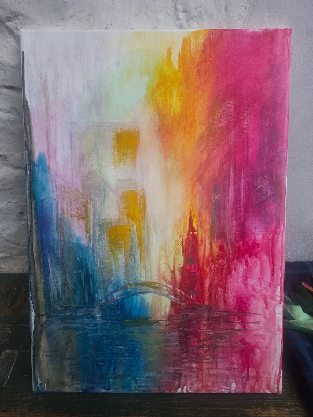 Ručně Malovaný Originální Obraz ''Cesta domů'' 50x70cm