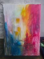 Ručně Malovaný Originální Obraz ''Cesta domů'' 50x70cm