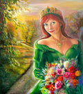 Ručně malovaný originální obraz Lesní Královna 80x90 cm