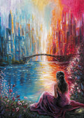 Ručně Malovaný Originální Obraz ''Cesta domů'' 50x70cm