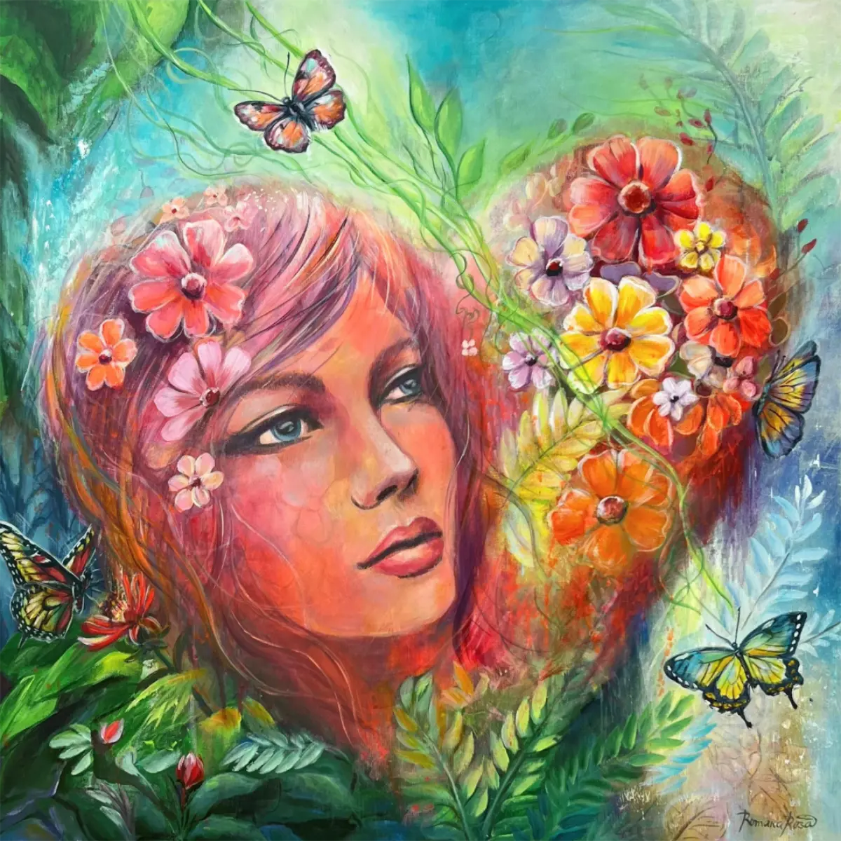 Originální obraz - Ze srdce pro tebe - 80x80cm
