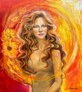 Reprodukce originálního obrazu ''Žena ve znamení Lva'' 50x60cm