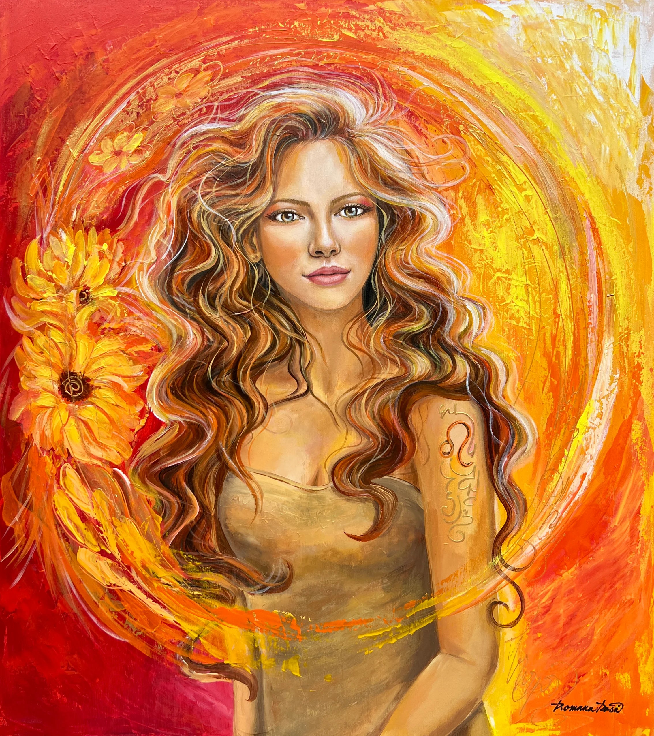 Reprodukce originálního obrazu ''Žena ve znamení Lva'' 50x60cm