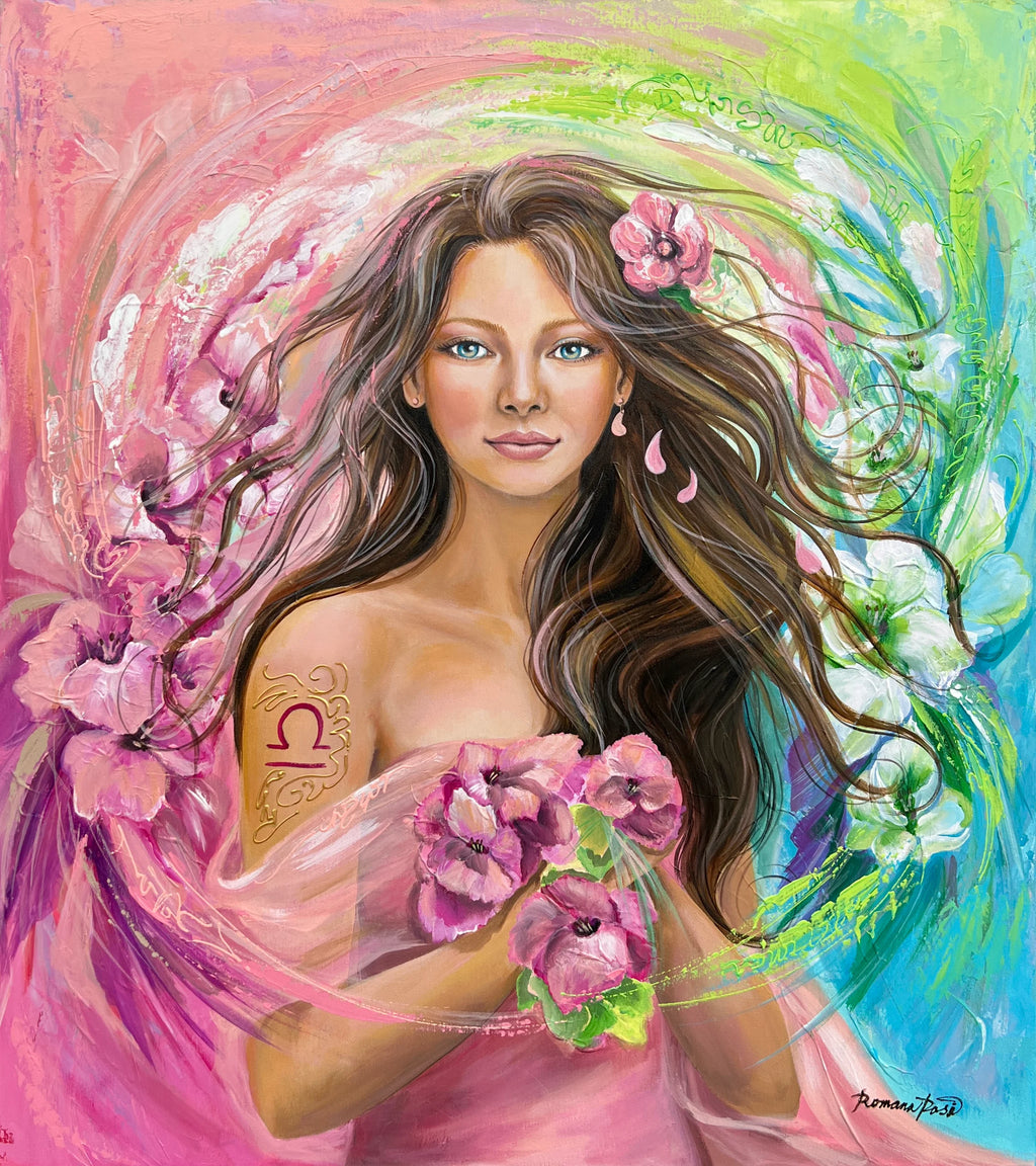Reprodukce originálního obrazu ''Žena ve znamení Váhy'' 50x60cm