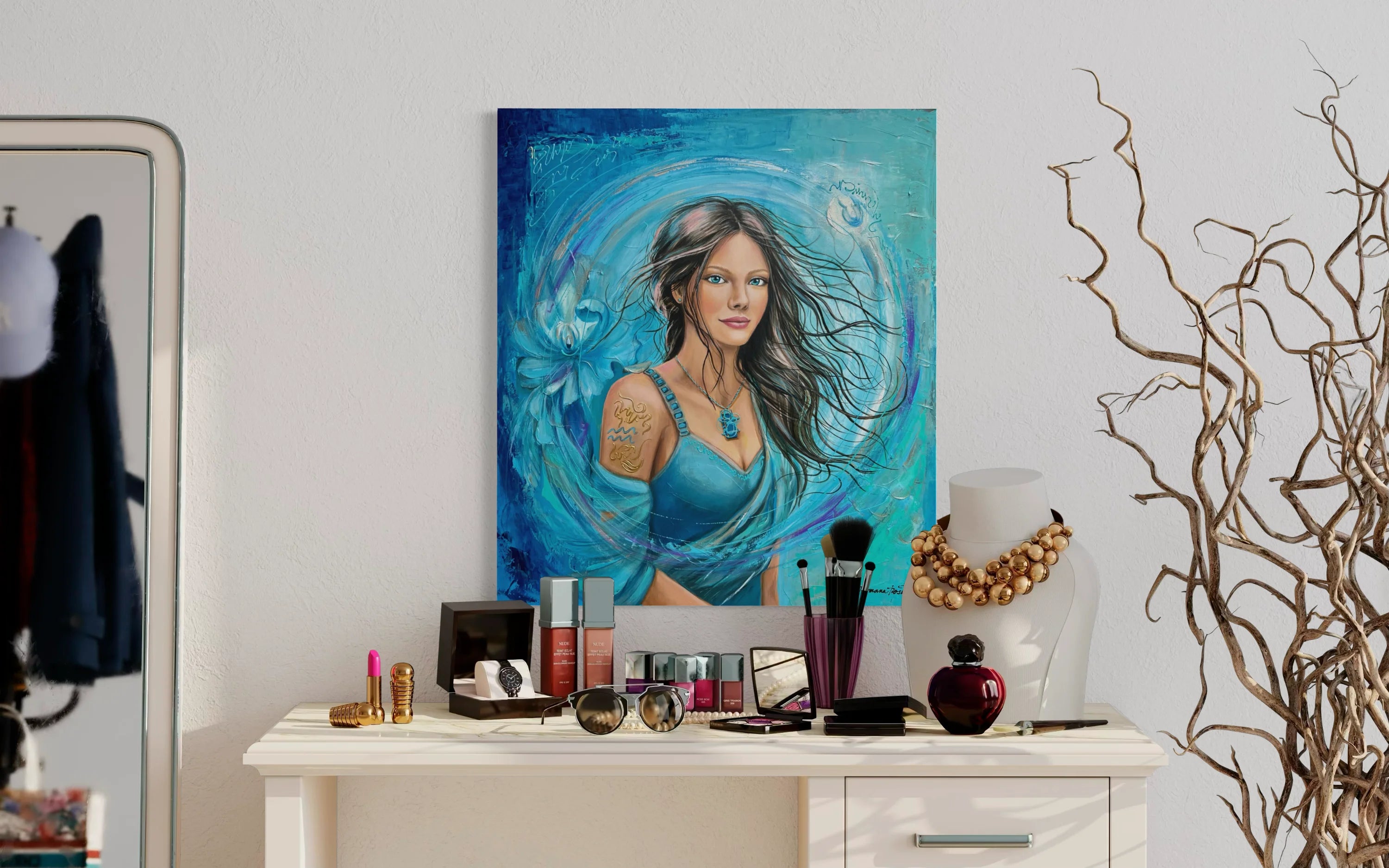 Reprodukce originálního obrazu - Žena ve znamení Vodnáře - 50x60cm