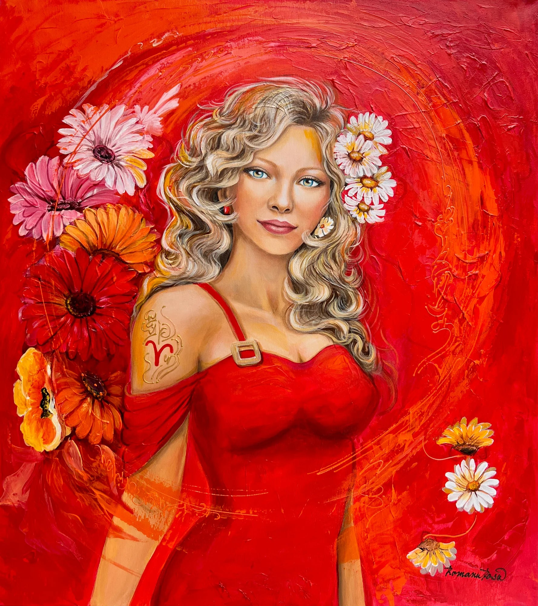 Reprodukce originálního obrazu ''Žena ve znamení Berana'' 50x60cm
