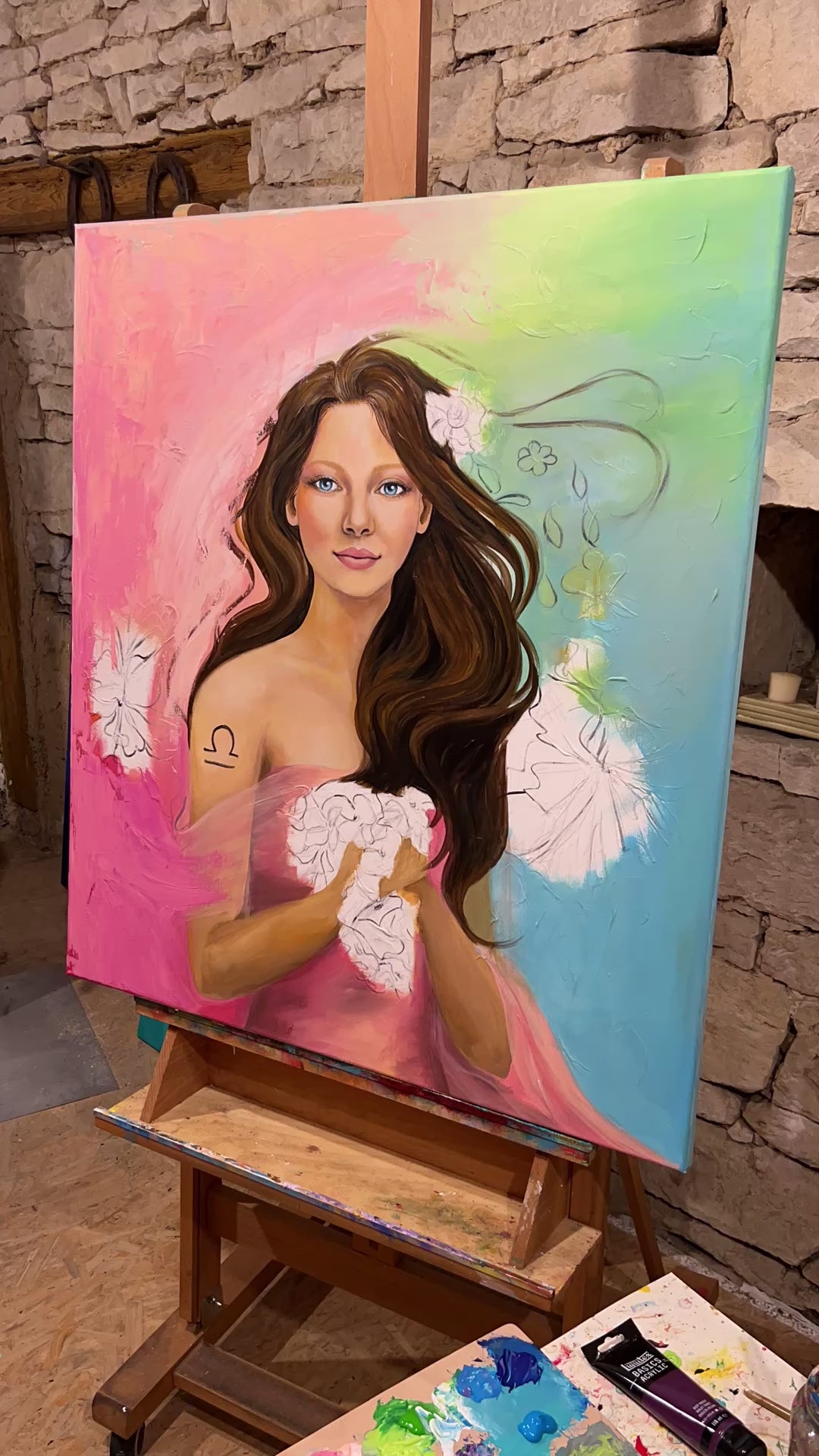 Reprodukce originálního obrazu ''Žena ve znamení Váhy'' 50x60cm