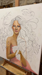 Reprodukce originálního obrazu ''Žena ve znamení Váhy'' 50x60cm