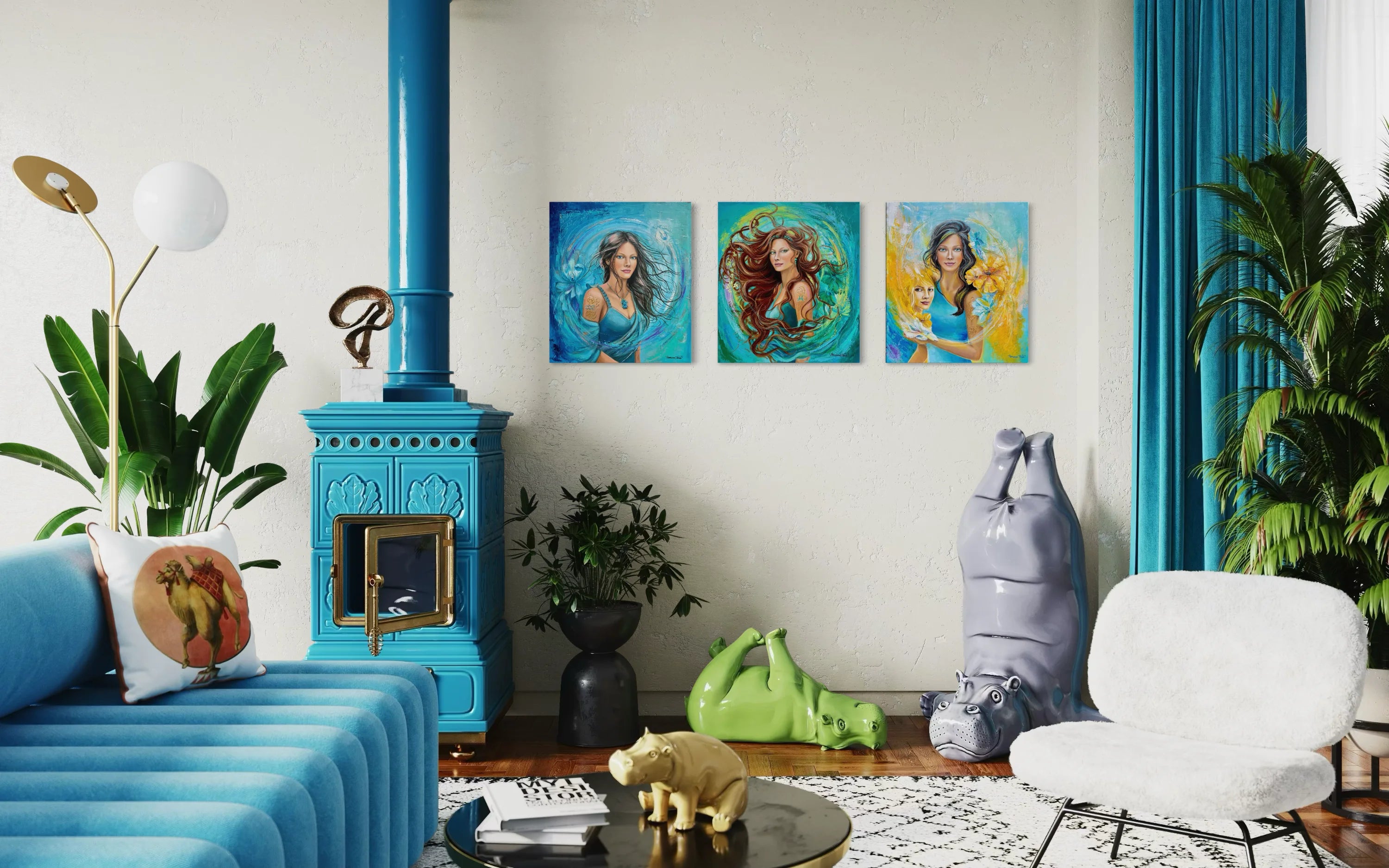 Reprodukce originálního obrazu - Žena ve znamení Ryby - 50x60cm